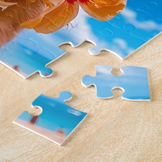 Spaniel Selfie At Tropical Beach ジグソーパズル (側面)