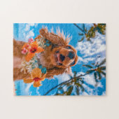 Spaniel Selfie At Tropical Beach ジグソーパズル (横)