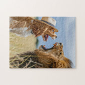 Spaniel vs Lion In Savanna ジグソーパズル (横)