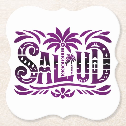 Spanien Urlaub und Feier  "SALUD" -  Prost ペーパーコースター (正面)