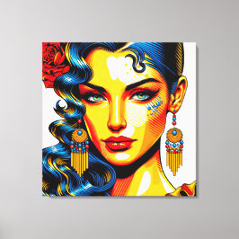 Spanische Schönheit - Pop Farben Portrait キャンバスプリント