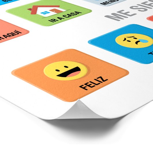 Spanish Autism AAC Pointing Communication 02 ポスター (角)