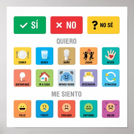 Spanish Autism AAC Pointing Communication 02 ポスター (正面)
