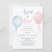 Spanish Balloons Gender Reveal Invitation 招待状 (正面)