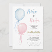 Spanish Balloons Gender Reveal Invitation 招待状 (正面)