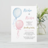 Spanish Balloons Gender Reveal Invitation 招待状 (スタンド正面)