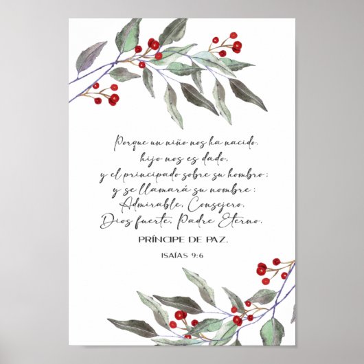Spanish bible verse Isaias 9 6 ポスター (正面)