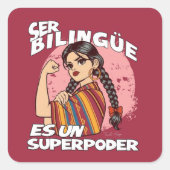 Spanish Bilingual Teacher ESL Maestra Bilingüe  スクエアシール (正面)