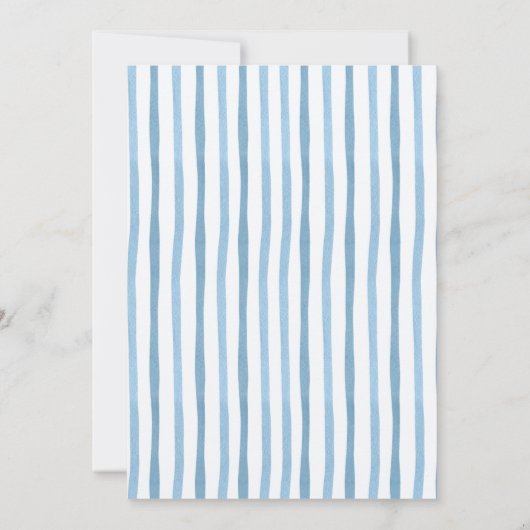 Spanish Blue Bear Baptism Bow Coquette Invitation 招待状 (裏面)