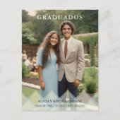 Spanish Blue Shades Overlay Vellum Shapes Photo ポストカード (正面)