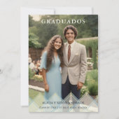 Spanish Blue Shades Overlay Vellum Shapes Photo  招待状 (正面)