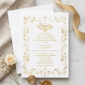 Spanish Boda Catholic Nuptial Mass Wedding 箔招待状
