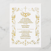 Spanish Boda Catholic Nuptial Mass Wedding 箔招待状 (正面)