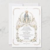 Spanish Boda Catholic Virgin Mary Nuptial Mass  招待状 (正面)