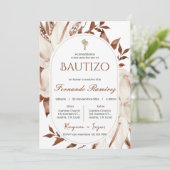 Spanish Boho Baptism Floral invitation 招待状 (スタンド正面)