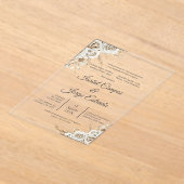 Spanish Boho Floral Wedding アクリル招待状 (レイダウン)