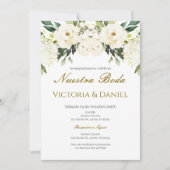 Spanish Boho Floral Wedding 招待状 (正面)