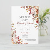Spanish Boho Floral Wedding 招待状 (スタンド正面)