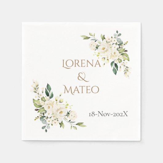 Spanish Boho Wedding Napkins スタンダードカクテルナプキン (正面)
