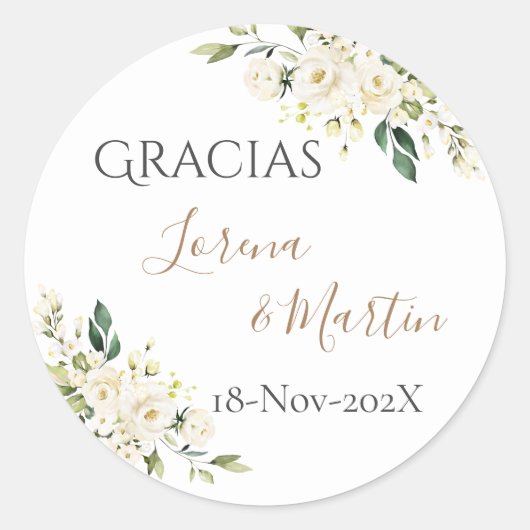 Spanish Boho Wedding round sticker  ラウンドシール (正面)