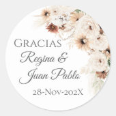 Spanish Boho Wedding round sticker  ラウンドシール (正面)