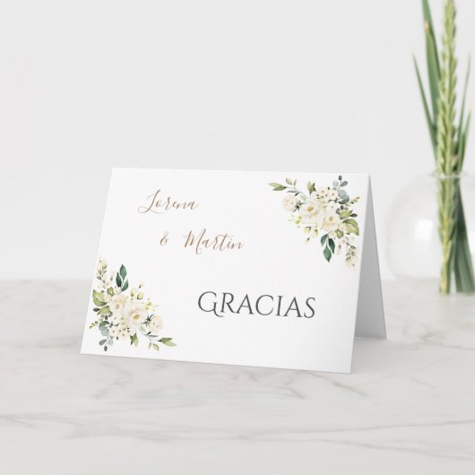 Spanish Boho Wedding Thank you card サンキューカード (正面)