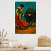 Spanish Bullfighting Art Print – Matador and Bull ポスター (キッチン)