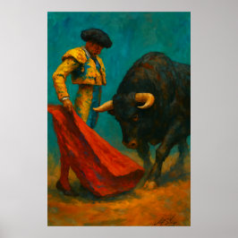 Spanish Bullfighting Art Print – Matador and Bull ポスター