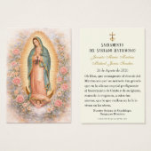 Spanish Catholic Guadalupe Wedding Holy Card (正面&裏面)