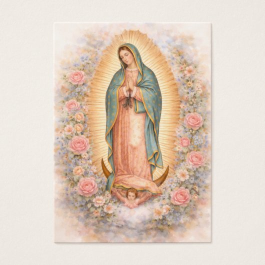 Spanish Catholic Guadalupe Wedding Holy Card (正面)