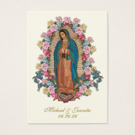 Spanish Catholic Guadalupe Wedding Holy Card