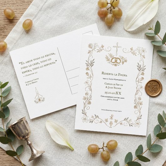 Spanish Catholic Reserva la Fecha Christian ポストカード