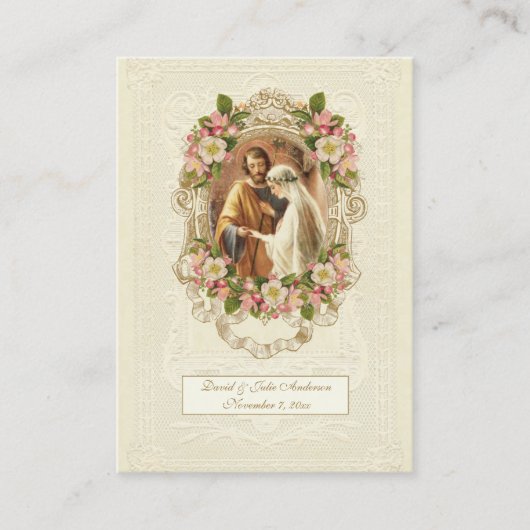 Spanish Catholic Wedding Prayer Holy Card 名刺 (正面)