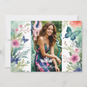 Spanish Charming Sweet Floral Garland Butterflies 招待状 (正面)