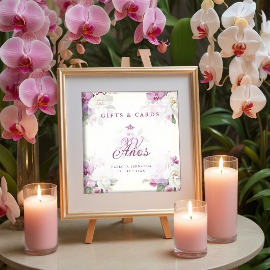 Spanish Cherished Exquisite Floral Pink Orchids ポスター