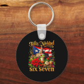 Spanish Christmas Funny Puerto Rico Boricua Coqui キーホルダー (正面)