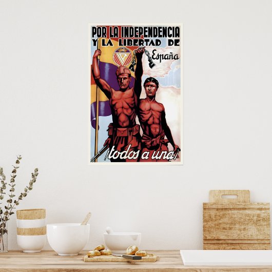 Spanish Civil War Popular Front Poster All ポスター (キッチン)