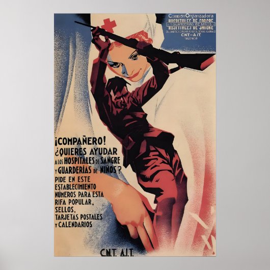 Spanish Civil War Poster Comrade, help the ポスター (正面)