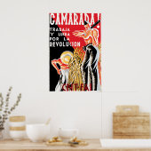 Spanish Civil War Poster Comrade! Work and fight ポスター (キッチン)