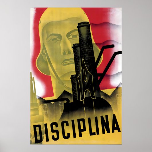 Spanish Civil War Poster Discipline! CNT FAI Wall ポスター (正面)