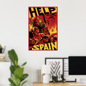 Spanish Civil War Poster Help Spain! Second ポスター (ホームオフィス)