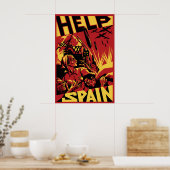 Spanish Civil War Poster Help Spain! Second ポスター (キッチン)