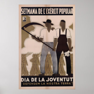 Spanish Civil War Poster On youth day we defend ポスター