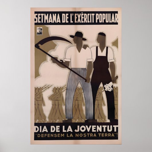 Spanish Civil War Poster On youth day we defend ポスター (正面)