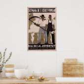 Spanish Civil War Poster On youth day we defend ポスター (キッチン)