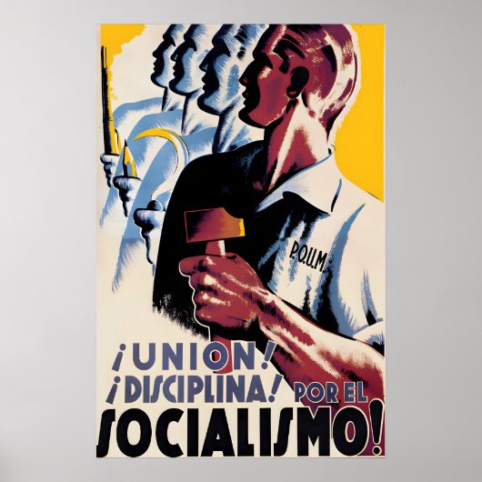 Spanish Civil War Poster POUM Unity! Discipline! ポスター (正面)