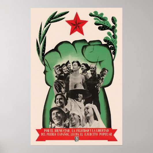 Spanish Civil War Poster  The popular front ポスター (正面)