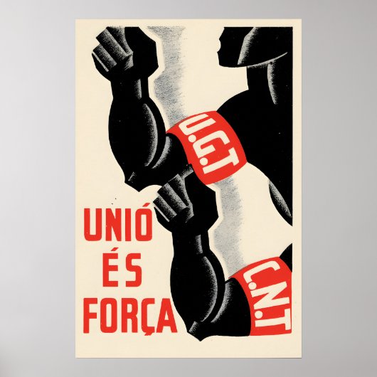 Spanish Civil War Poster UGT CNT Unity is strength ポスター (正面)