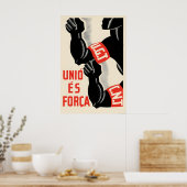 Spanish Civil War Poster UGT CNT Unity is strength ポスター (キッチン)