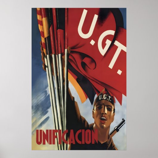 Spanish Civil War Poster UGT Unification of the ポスター (正面)